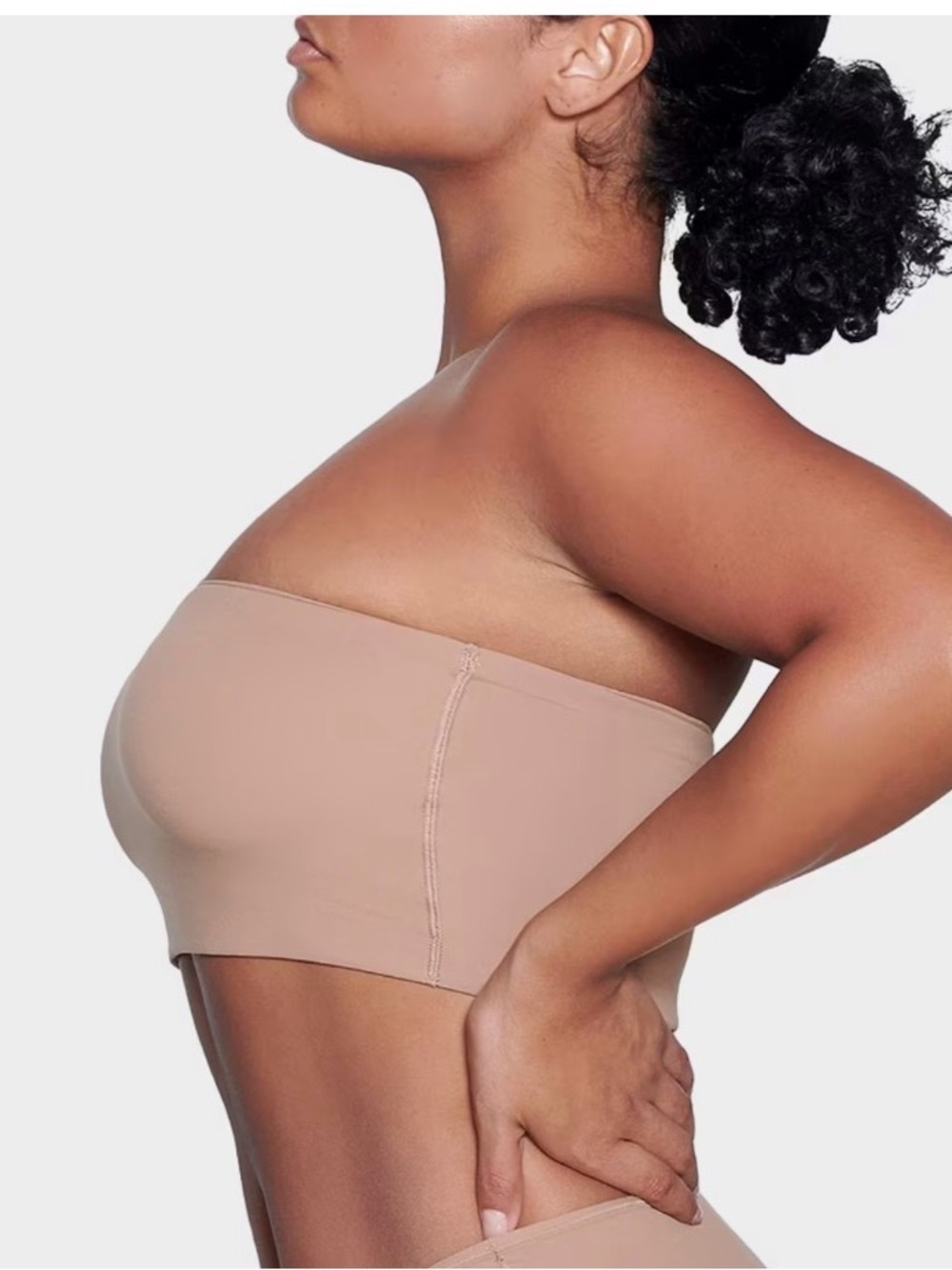 NWT SKIMS Fits Everybody Seamless Strapless Bandeau Bra - dark Nude